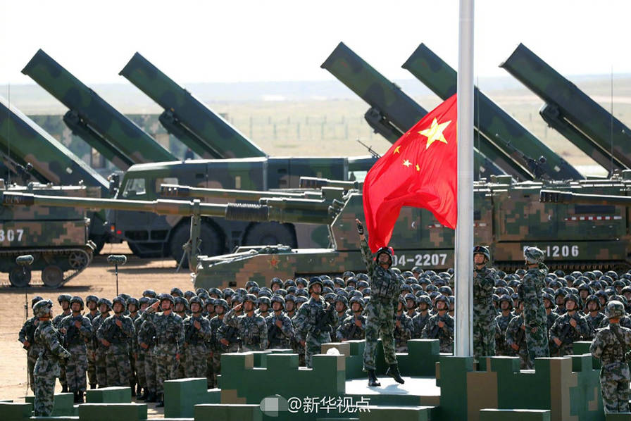 解放軍建軍90周年沙場閱兵現場